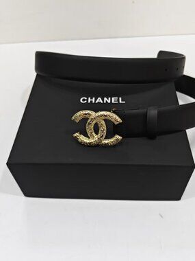 Chanel Women's Black Belt SZ 85